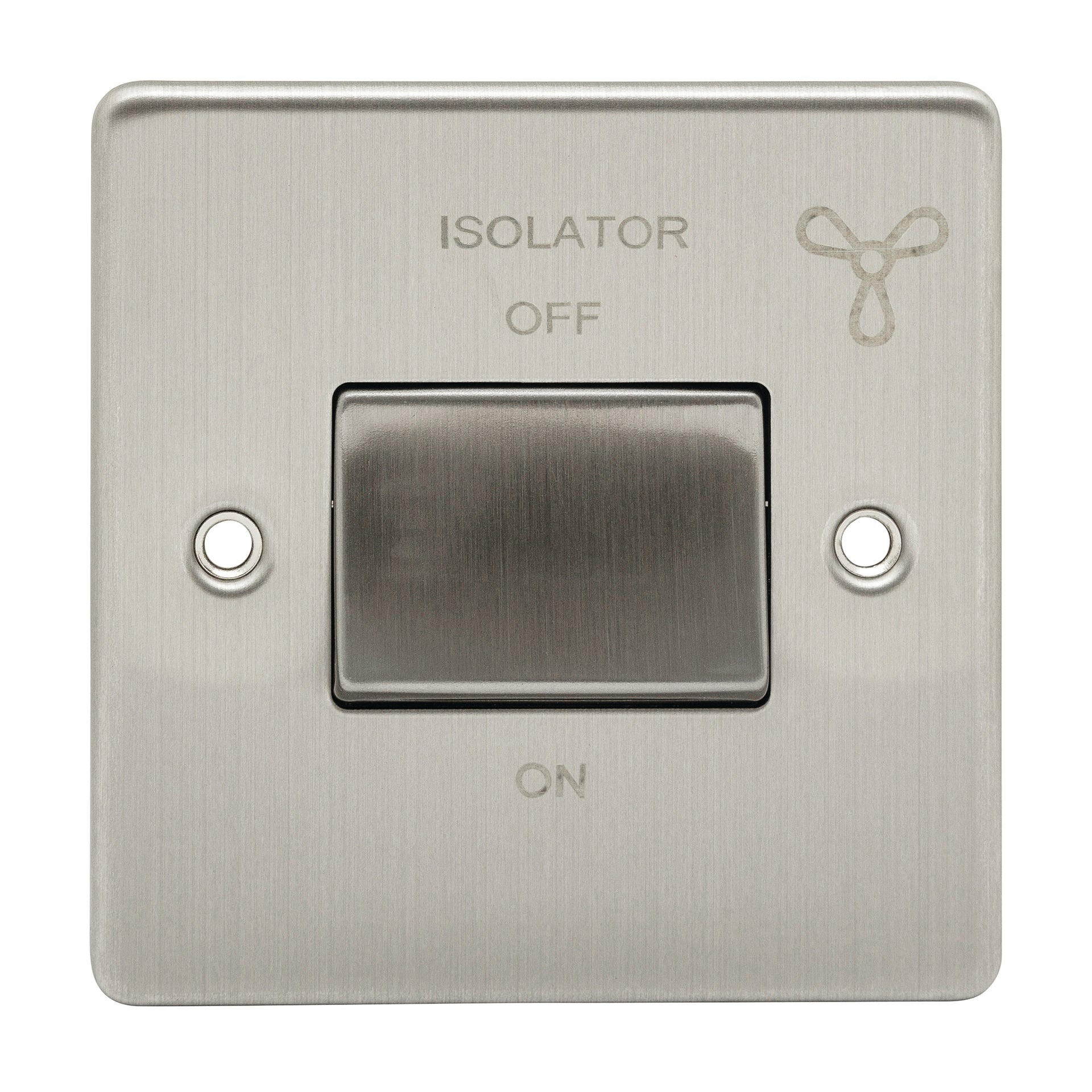 D-SP6FAN-BCM 3 Pole Fan Isolator Metal Insert Brushed Chrome